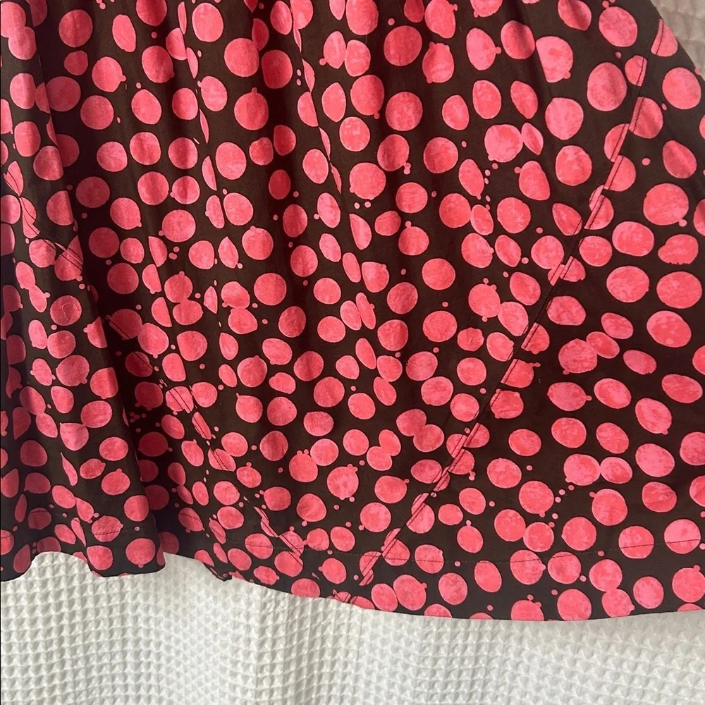 Free People Jodie Printed Tunic Small Chocolate Pink Dot Flowy Oversized - Picture 8 of 13